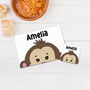 Personalised Name Children's Monkey Placemat Set, thumbnail 1 of 4