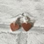 Handmade Copper Aluminium Heart Dangle Earrings, thumbnail 4 of 7