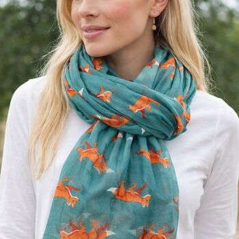 Personalised Fox Print Scarf, 2 of 4