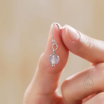 Genuine Labradorite Drop Hook Earrings In Sterling Silver, 2 of 12
