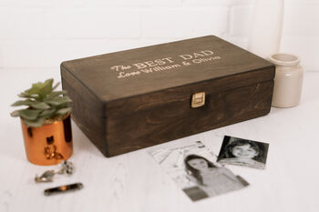 The Best Dad Personalised Wooden Keepsake Box, 2 of 4