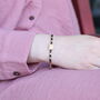 18k Gold Plated Black Bead Nazar Charm Bracelet, thumbnail 2 of 7