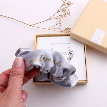 Personalised Wedding Gift Silk Scrunchie, 2 of 7