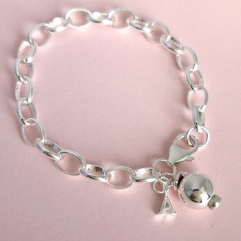 Personalised Sterling Silver Initial Charm Bracelet, 2 of 4