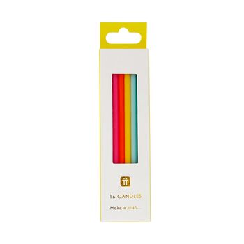 Bright Rainbow Cake Candles Pack Of 16, 3 of 5