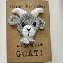 Old Goat Funny Crochet Birthday Card Handmade, thumbnail 1 of 6
