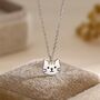 Tabby Cat Pendant Necklace In Sterling Silver, thumbnail 1 of 9