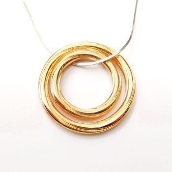 Twist Double Circle Pendant In Sterling Silver, 2 of 7