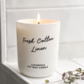 Fresh Cotton Linen Soy Wax Candle – Clean Laundry Scent, 3 of 4