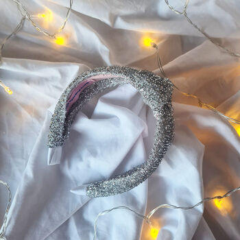 Silver Tinsel Sparkle Knot Headband, 2 of 5