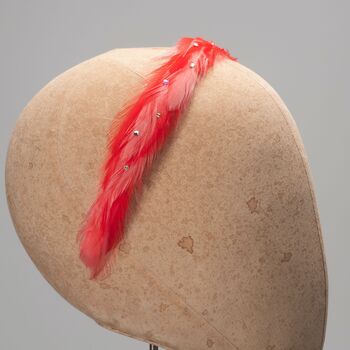 Coral Feather And Crystal Headband 'Marina', 2 of 11