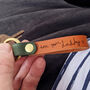 Personalised Handwritten Message Leather Keyring, thumbnail 2 of 4
