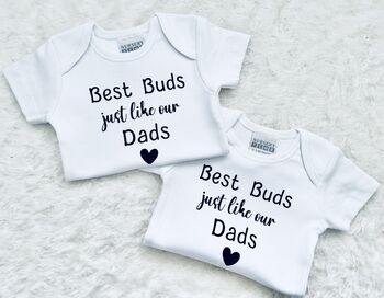 Best Buds Just Like Our Dads Baby Vests, 5 of 8