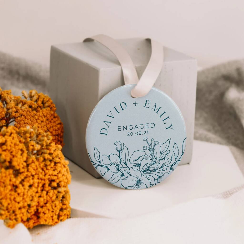 Personalised Ceramic Engaged Couples Keepsake Gift By Secret Creation Ltd