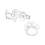 Silver Mismatched Dog And Pawprint Studs In A Gift Tin, thumbnail 2 of 10