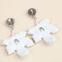 White Painted Autumn Leaf Earrings, thumbnail 4 of 5