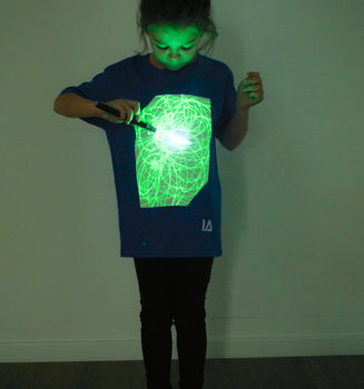 Children's Interactive Glow In The Dark T Shirt In Blue, 3 of 6