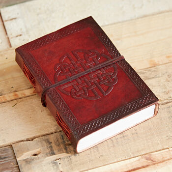 Indra Celtic Quaternary Knot Leather Journal, 2 of 10