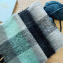 Personalised Chunky Charcoal Mint Check Hand Felt Scarf, thumbnail 5 of 12