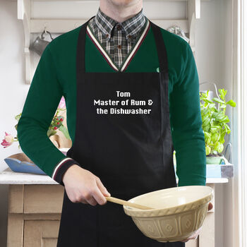 Personalised Black 100% Cotton Chef's Apron, 3 of 4