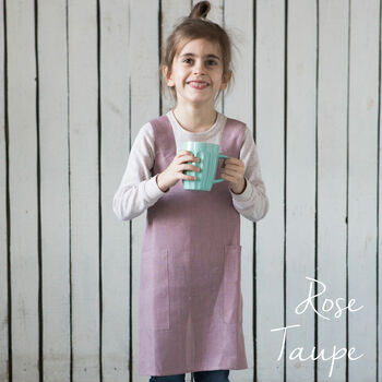 Linen Crossover Pinafore Apron For Women And Kids, 6 of 12