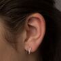 Sterling Silver Crystal Spiral Twister Earrings, thumbnail 2 of 3