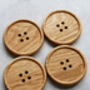 Wooden Oak Button Drink Coaster, thumbnail 3 of 8