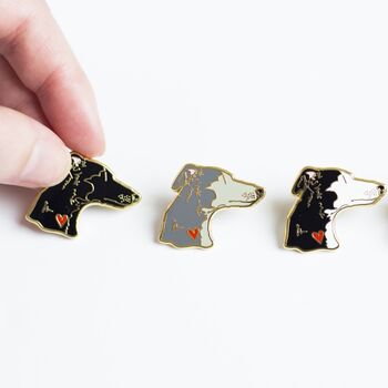 Whippet Greyhound Gold Plated Enamel Pin Badge, 6 of 7