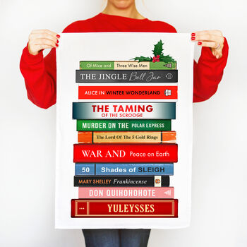 Literary Themed Christmas Tea Towel, 4 of 4