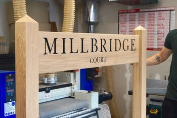 Double Post Engraved Oak Free Standing House Sign, 5 of 5