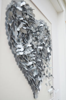 Butterfly Silver Wedding Anniversary Heart, Handmade, 2 of 5