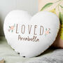 Personalised Floral Heart Name Cushion, thumbnail 2 of 3
