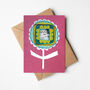 Pink And Green Retro Floral Card, thumbnail 1 of 3