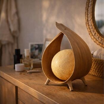 Coconut Leaf Table Lamp Handmade Boho Natural, 11 of 11