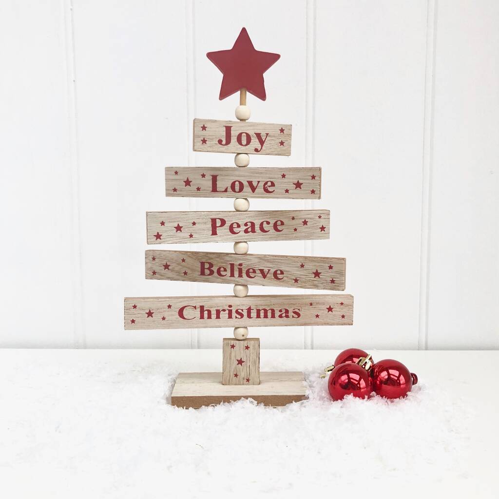 Joy Love Peace Tree By Pink Pineapple Home & Gifts | notonthehighstreet.com