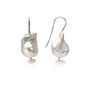 White Baroque Pearl Earrings In Sterling Silver, thumbnail 1 of 3