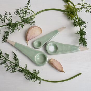Mini Turquoise Ceramic Salt Spoon, 2 of 6