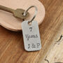 7th Anniversary Couples Gift Milestone Year Keyring, thumbnail 1 of 8