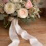Chiffon Wedding Ribbon With Frayed Edge Ivory White 5m Roll, thumbnail 3 of 3