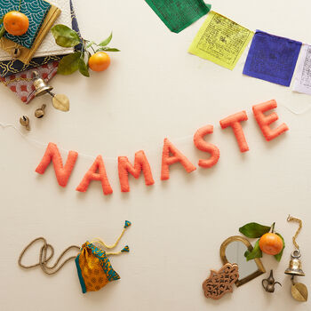 Fair Trade Letter Garland Namaste Eco Felt Decor 95cm, 4 of 5