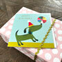 Gold Foiled Dog And Ball Birthday Card, thumbnail 4 of 4