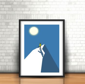 Peaks Edge Snowboarder Landscape Art Print, 3 of 3