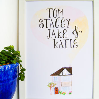 Personalised Family Home Art Print, 5 of 10
