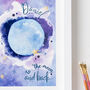 Moon And Stars Personalised Nursery Room Print, thumbnail 2 of 4