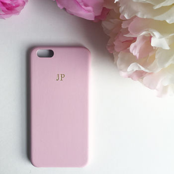 Pink Faux Leather Embossed Personalised Phone Case, 10 of 11