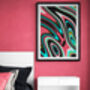 Abstract Wall Art, Pink And Blue Print, thumbnail 5 of 12