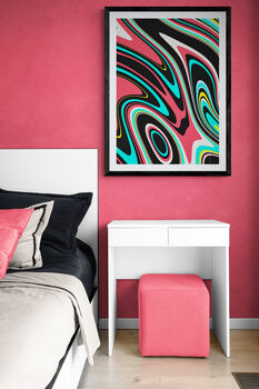 Abstract Wall Art, Pink And Blue Print, 5 of 12