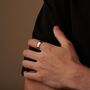 Silver Engraved 8 Mm Geometric Band Ring For Men And Women, thumbnail 9 of 12