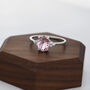 Sterling Silver Genuine Morganite Oval Ring, thumbnail 6 of 12