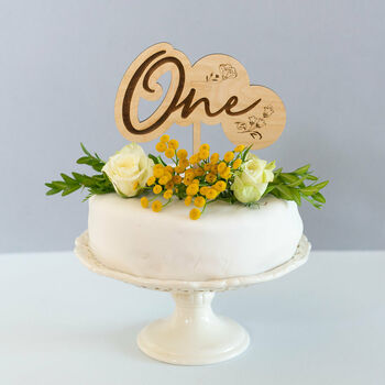 Age Cake Topper With Floral Design, 2 of 3
